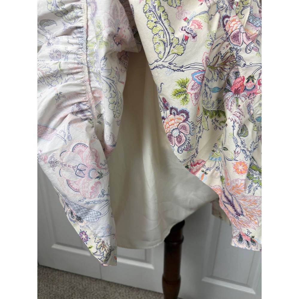 Cinq à Sept Ethel Paisley Puff Sleeve Babydoll Dress Size 8 - Picture 4 of 10